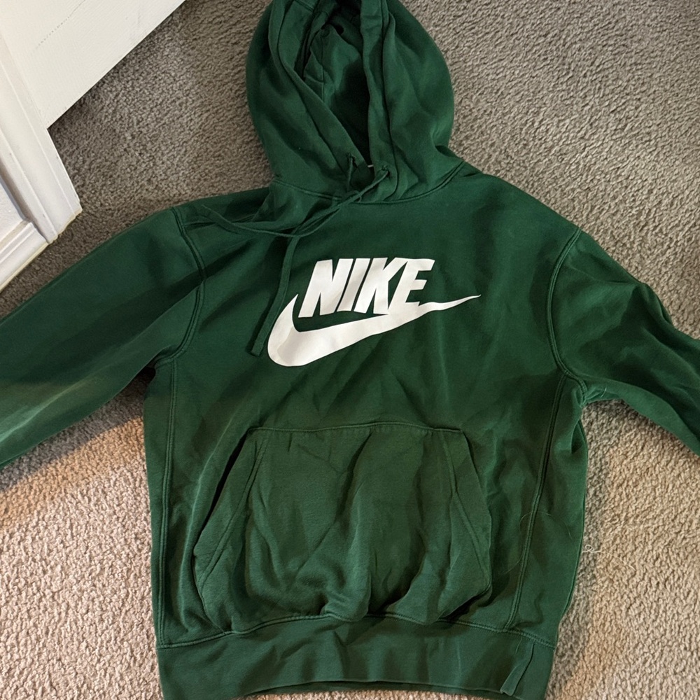 Nike Forest Green Hoodie with White Swoosh